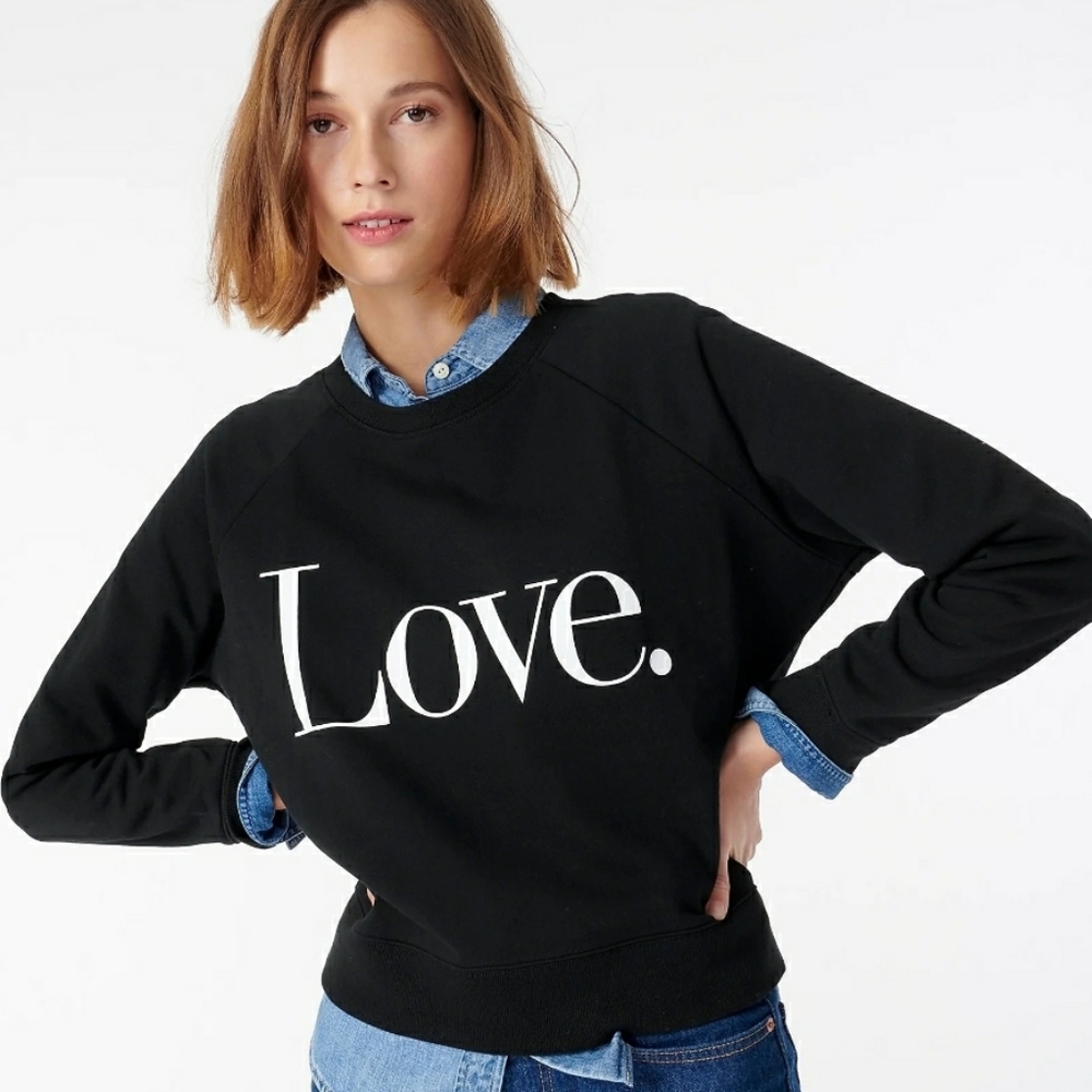 J. Crew French terry "Love." sweatshirt